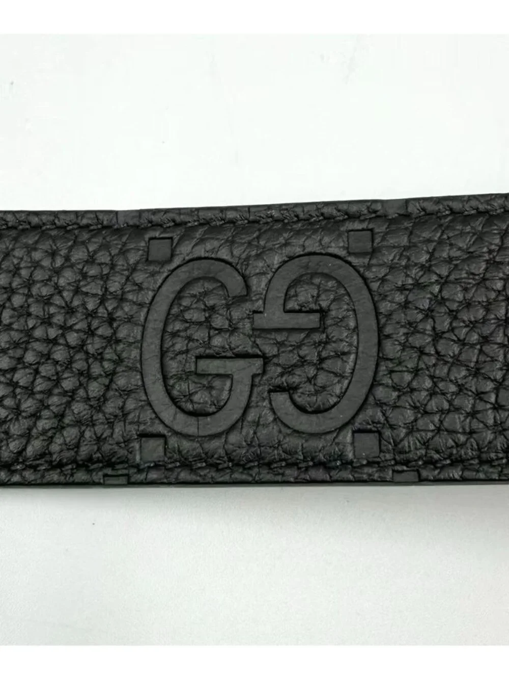 Gucci Men’s Jumbo GG Embossed Piuma Calfskin W35mm Belt Black 80cm 761567